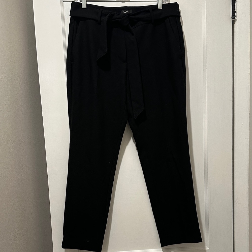 LOFT Black Belted “Julie” Trousers